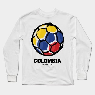 Colombia Football Country Flag Long Sleeve T-Shirt